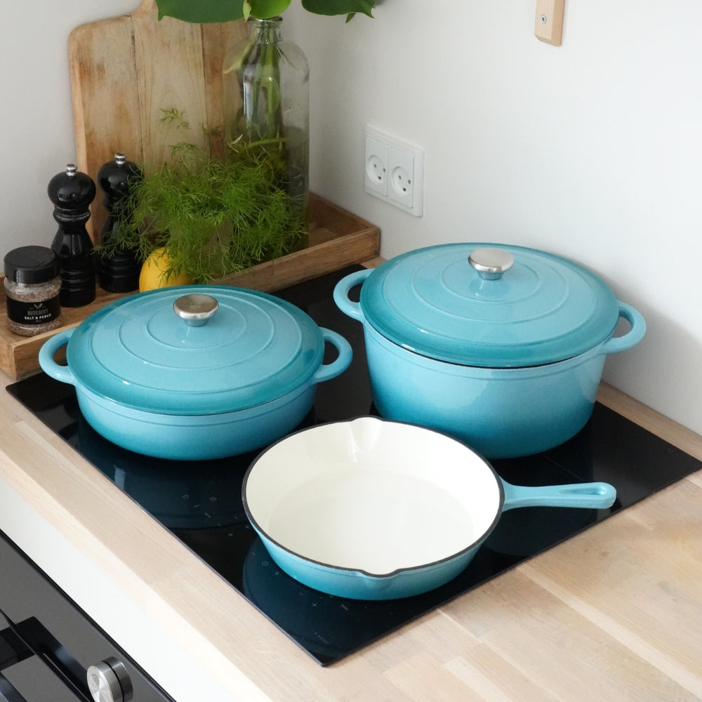 Støbejernssæt - Allround Set - Artic Blue (3 dele)