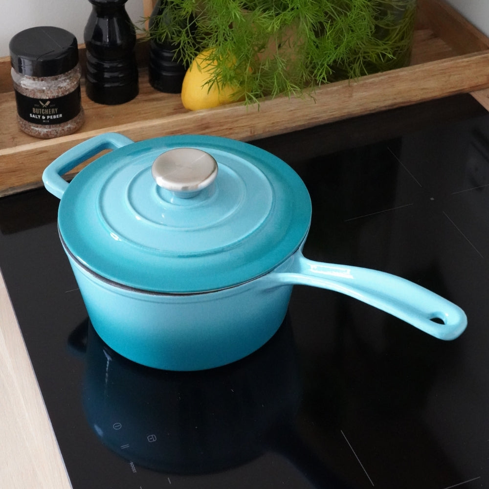 Emaljeret Støbejerns Kasserolle, 2 liter