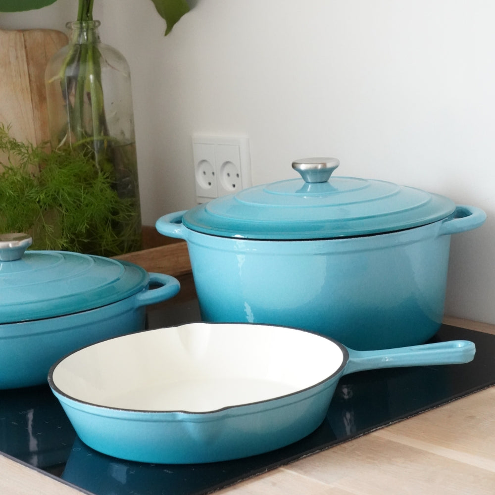 Støbejernssæt - Allround Set - Artic Blue (3 dele)