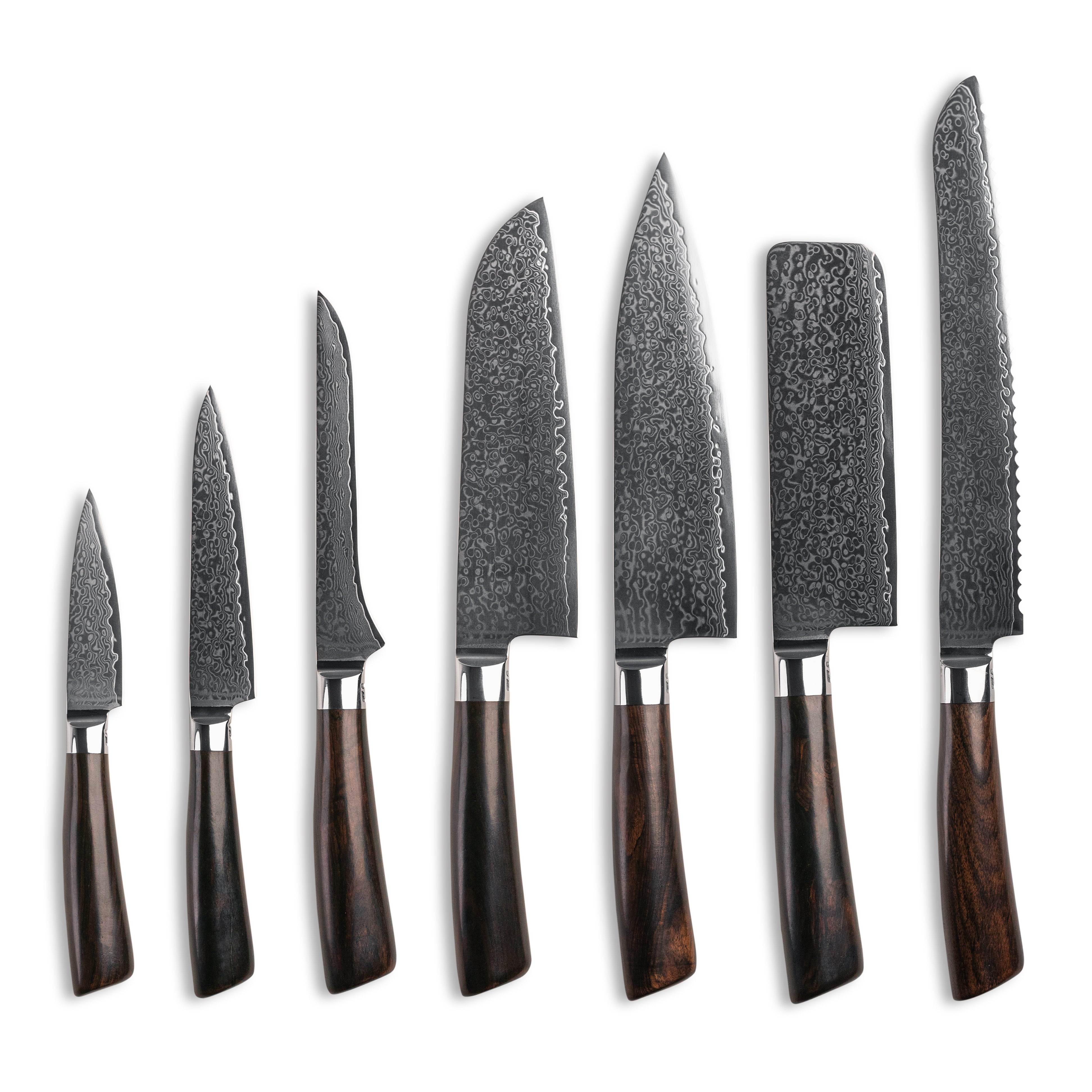 Complete knivsæt fra vores Rose serie - 7 forskellige knive