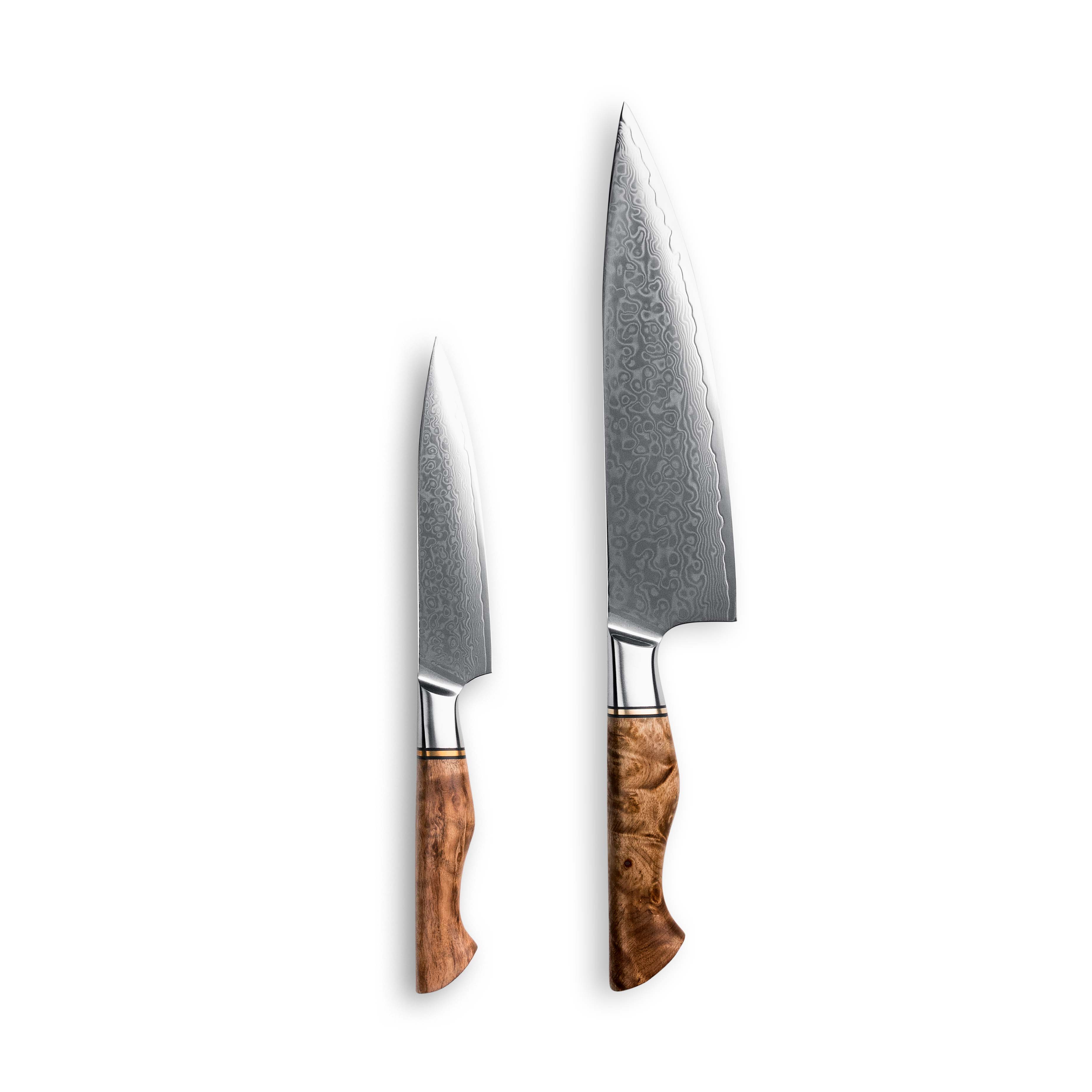 Knivsæt med to knive i 67 lags stål - Bright Series