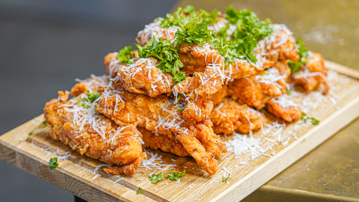 Chicken tenders med parmesan & persille - sprødhed i verdensklasse
