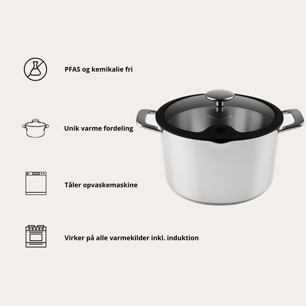 Gryde med Låg - 6,5 liter - ChefGrade
