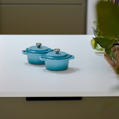 Mini gryder i emaljeret støbejern med låg fra Qookware