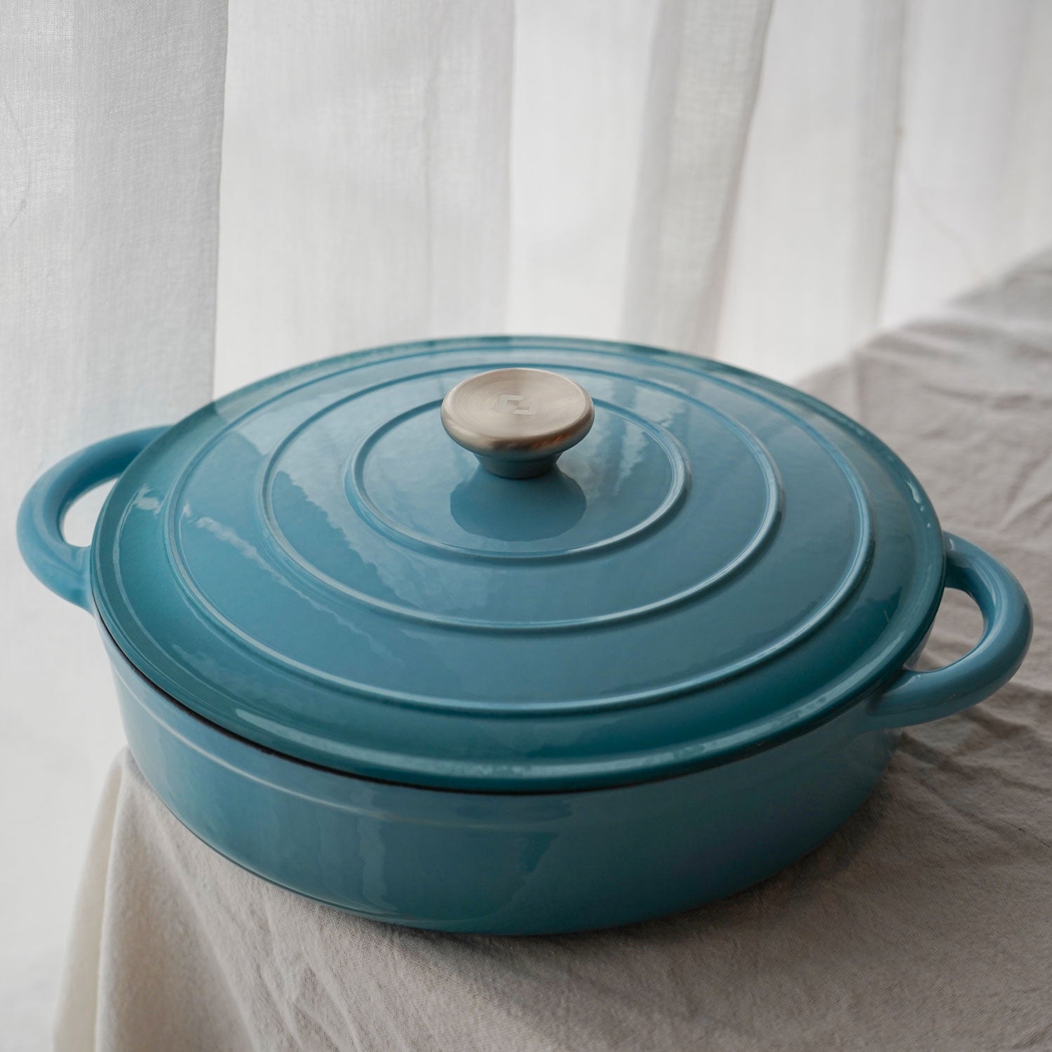 Emaljeret støbejerns sautergryde med låg 3,5 liter Qookware