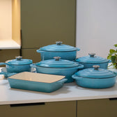 Stort sæt i emaljeret støbejern fra Qookware