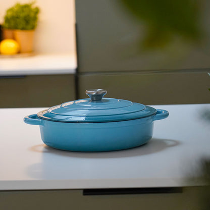 Sautergryde med låg i emaljeret støbejern 3,5 liter Qookware 
