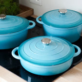 Komplet Emaljeret StøbejernsSæt fra Qookware