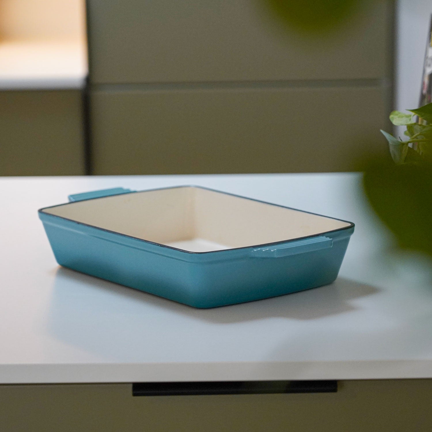 Emaljeret støbejerns fad 3,5 liter