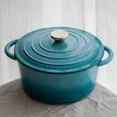 Emaljeret støbejerns gryde på 4 liter med låg fra Qookware