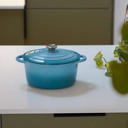 Gryde i emaljeret støbejern 4 liter med tilhørende låg fra Qookware