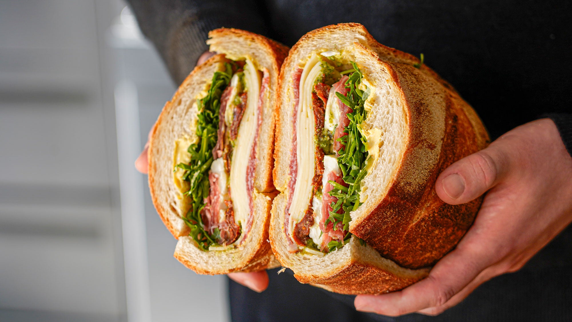 Nærbillede af Muffuletta Sandwich 
