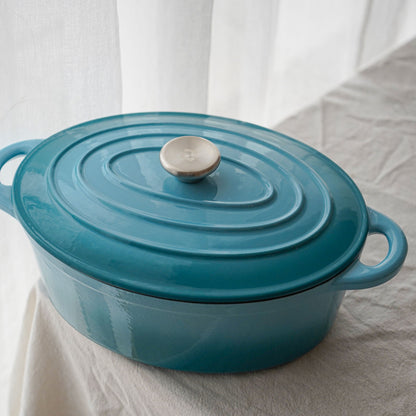 Emaljeret Oval Støbejernsgryde, 4,5 liter