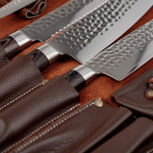 Knivtaske I Ægte Brunt Læder fra Qookware