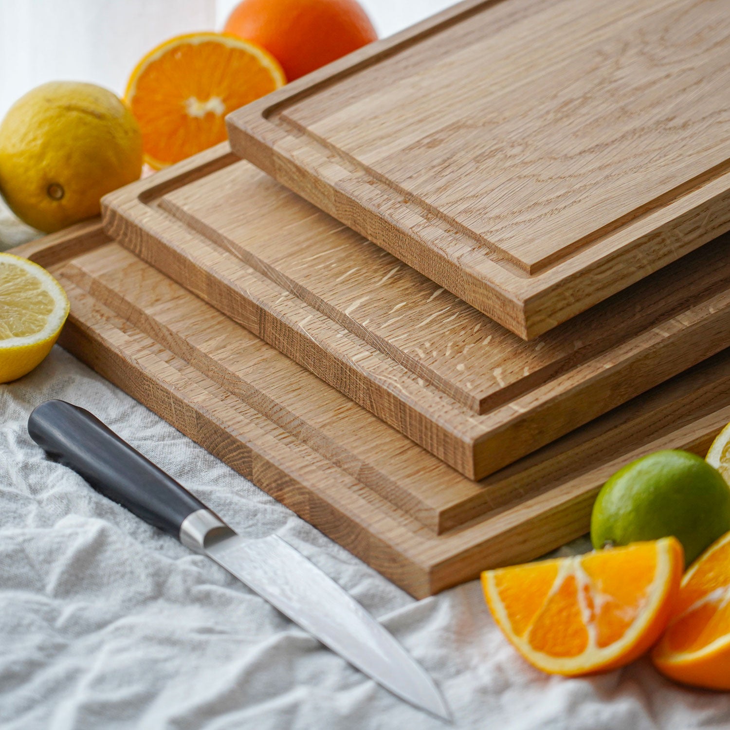 Samlet skærebræt sæt med 3 brætter