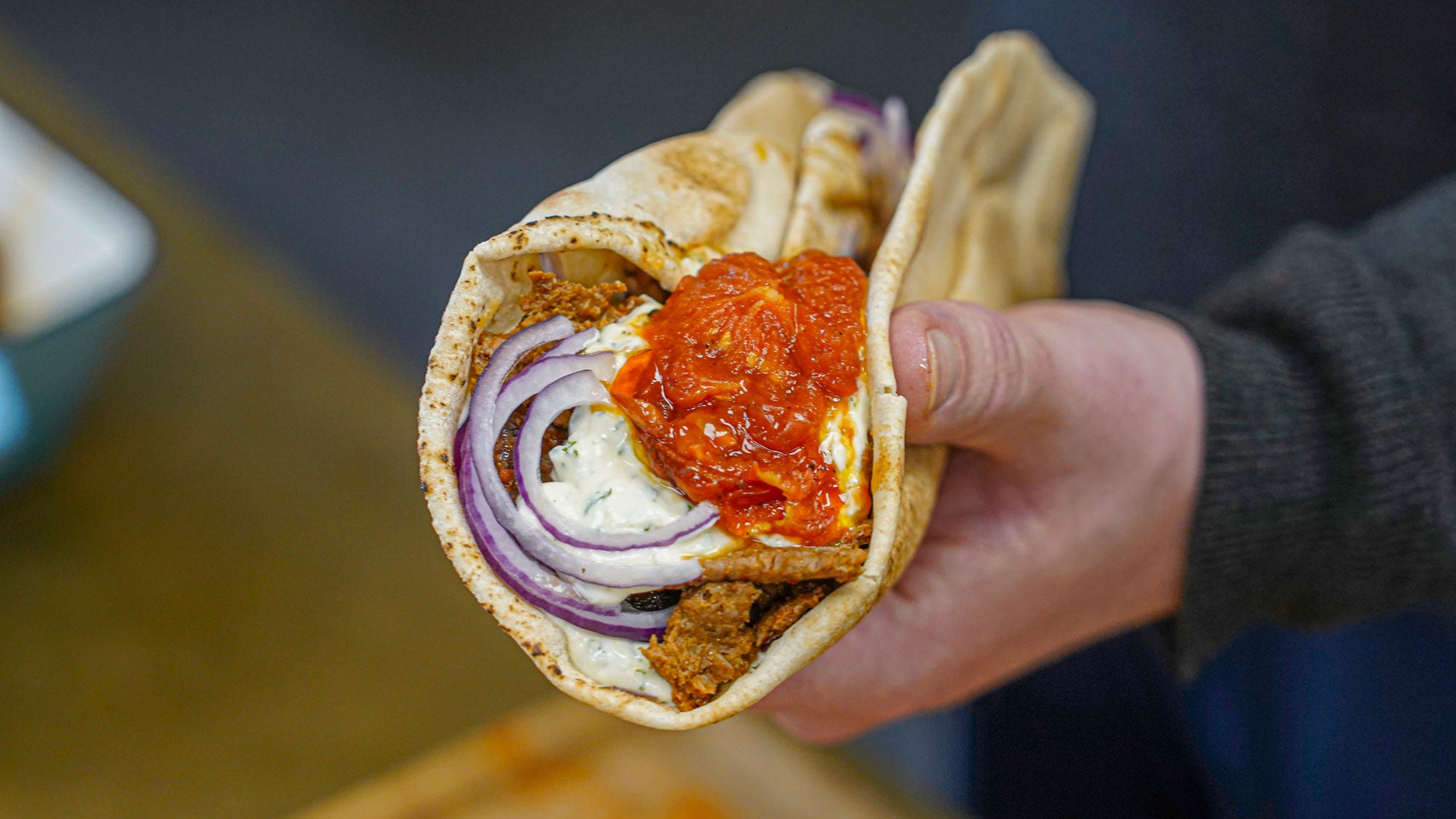 Hjemmelavet shawarma nærbillede