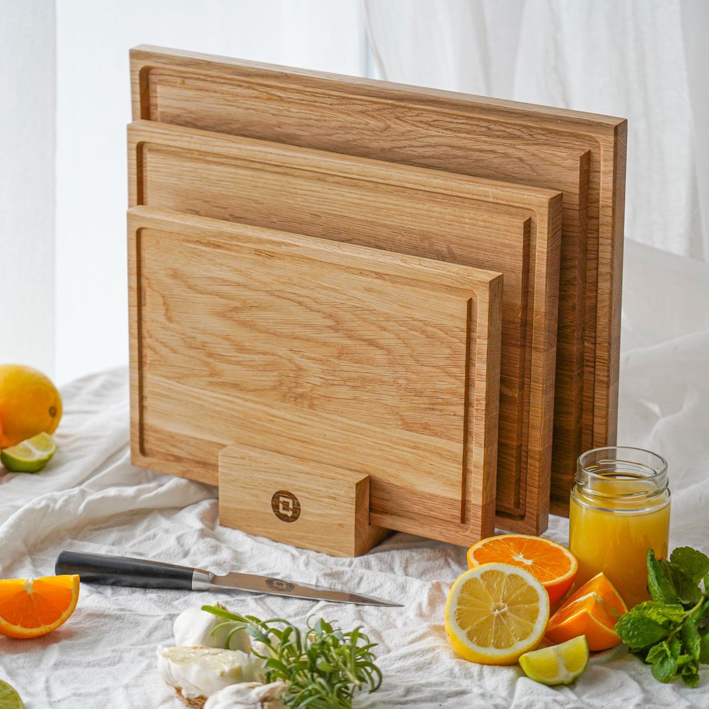 Skærebrætter i egetræ sæt 