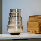 Stablet skålesæt i rustfrit stål med låg Qookware
