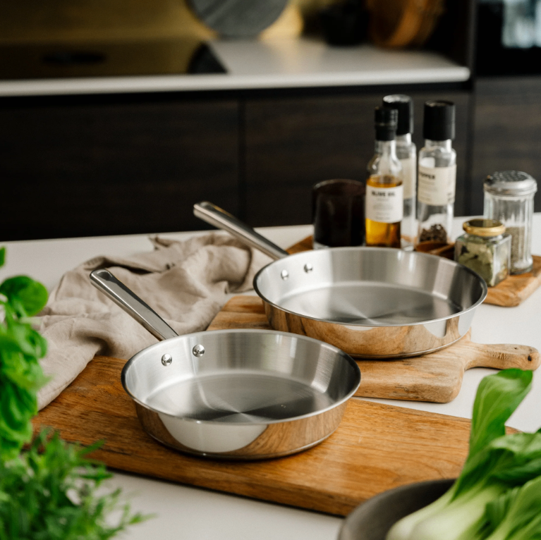 Stegepandesaet i rustfrit stal
