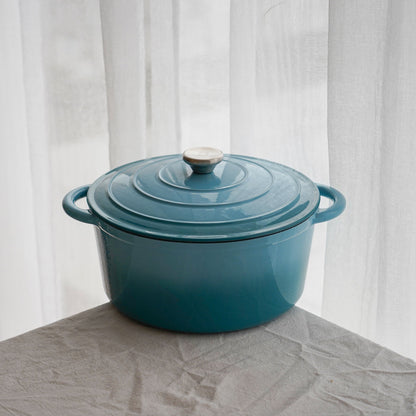 Emaljeret støbejernsgryde med låg 6,3 liter 