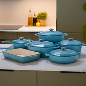 Stort sæt i emaljeret støbejern fra Qookware