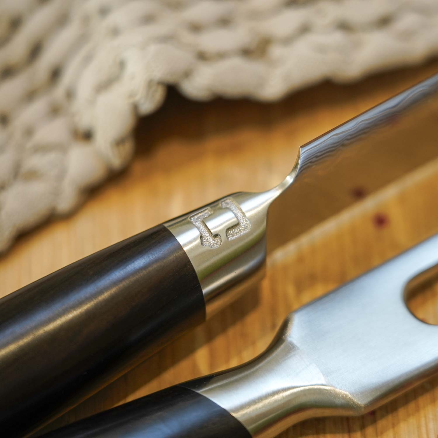 Nærbillede af forskærersæt fra Qookware