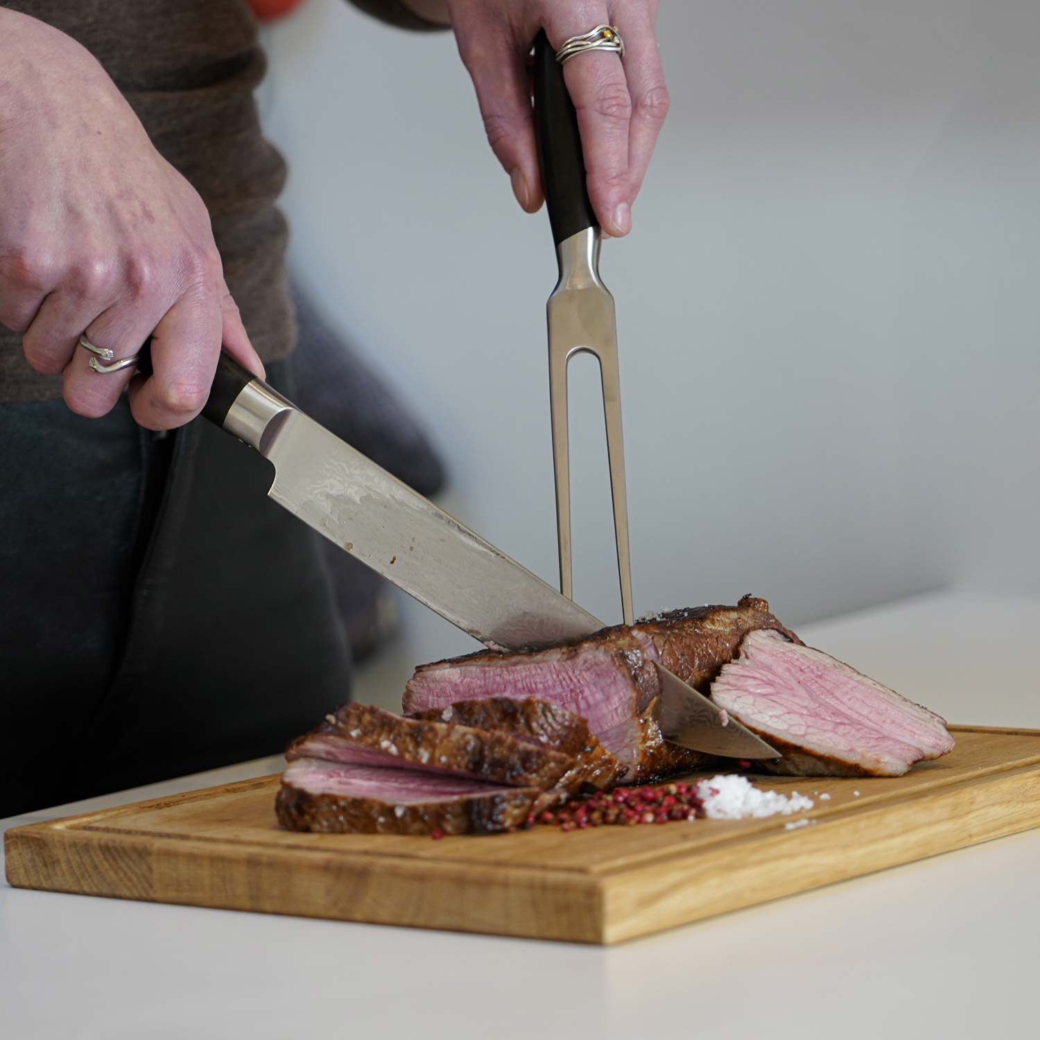 Nærbillede af udskæring af kød