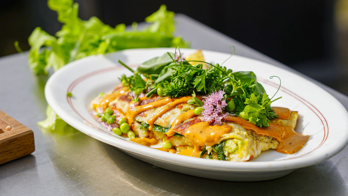 Omelet med tilbehør